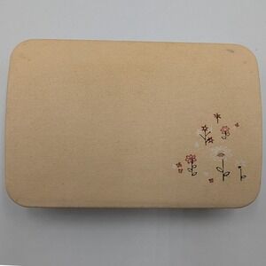 Farrington Jewelry Box Cream Floral Butterfly Ring‎ Case Vintage USA Made